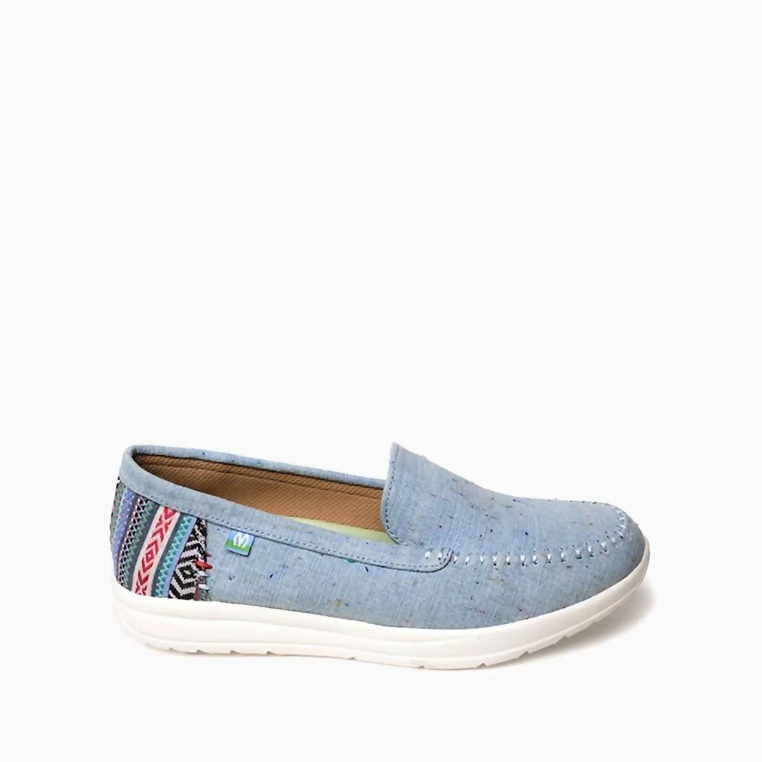 Women's Discover Canvas Moccasin In Light Denim Fleck