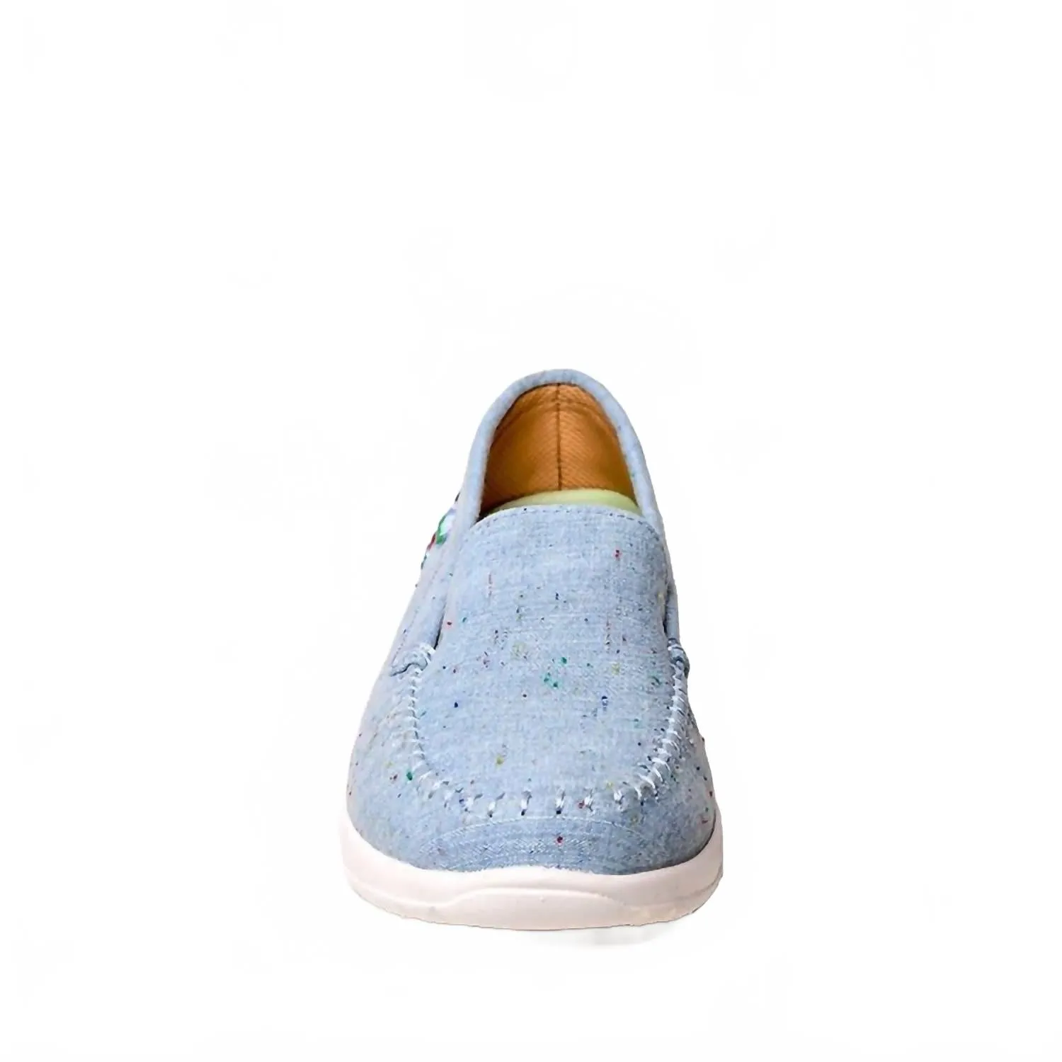 Women's Discover Canvas Moccasin In Light Denim Fleck