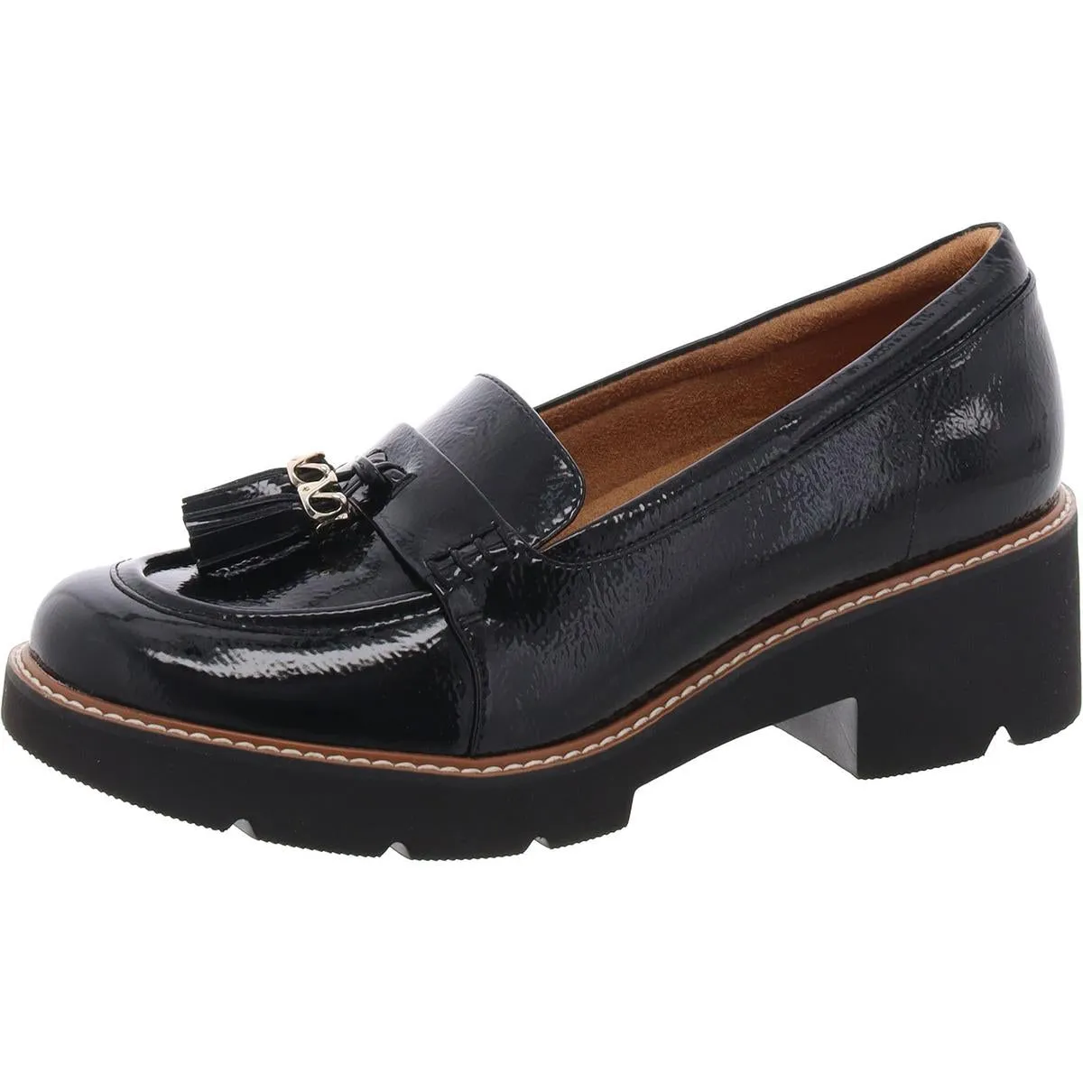 Womens Faux Leather Slip On Loafers