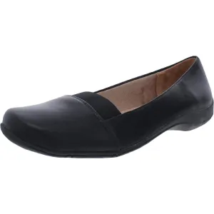 Womens Faux Leather Square Toe Loafers