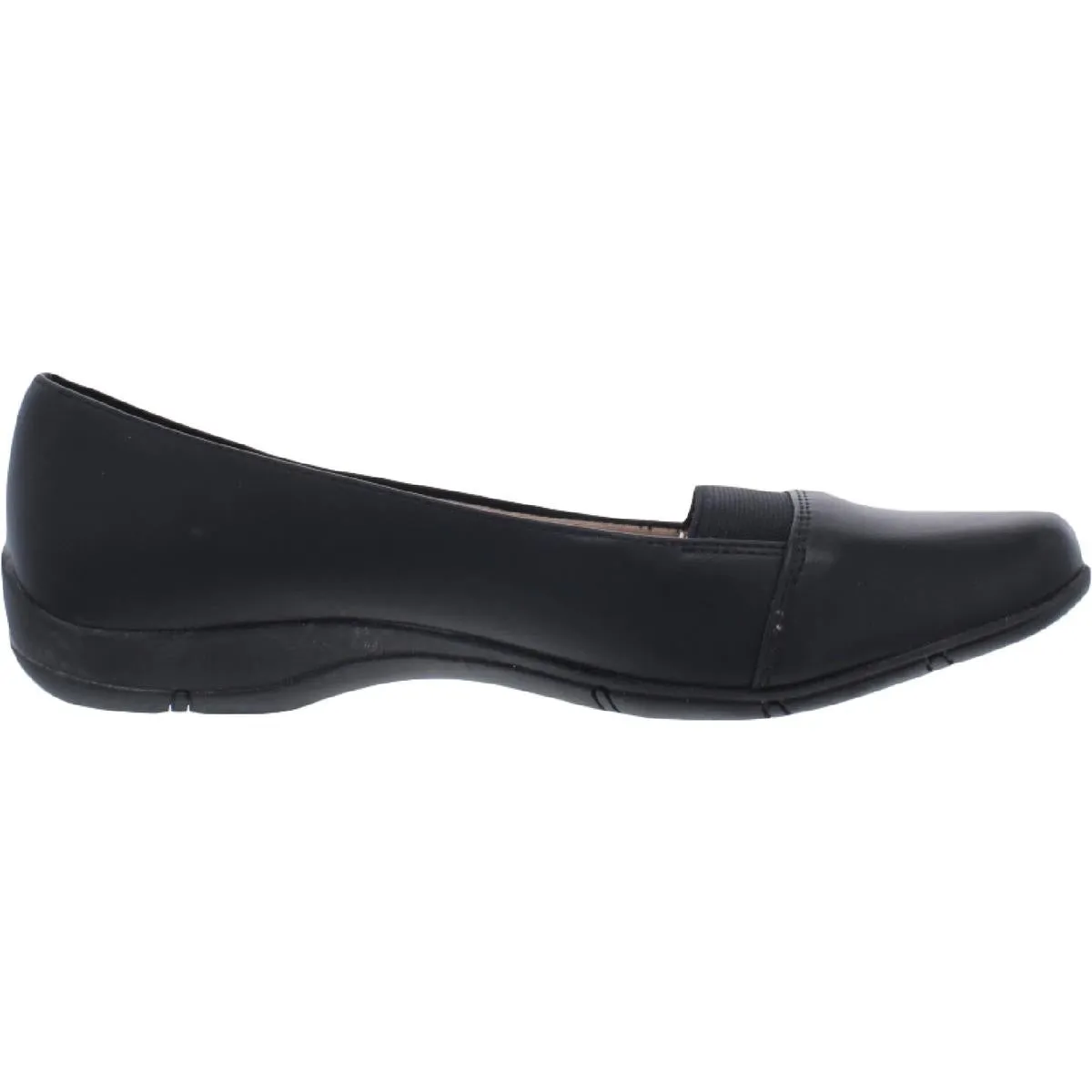 Womens Faux Leather Square Toe Loafers