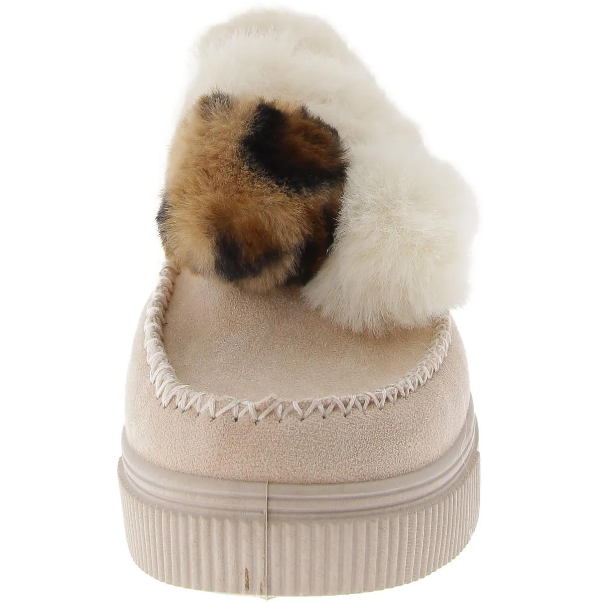 Womens Faux Suede Embellished Slip-On Sneakers