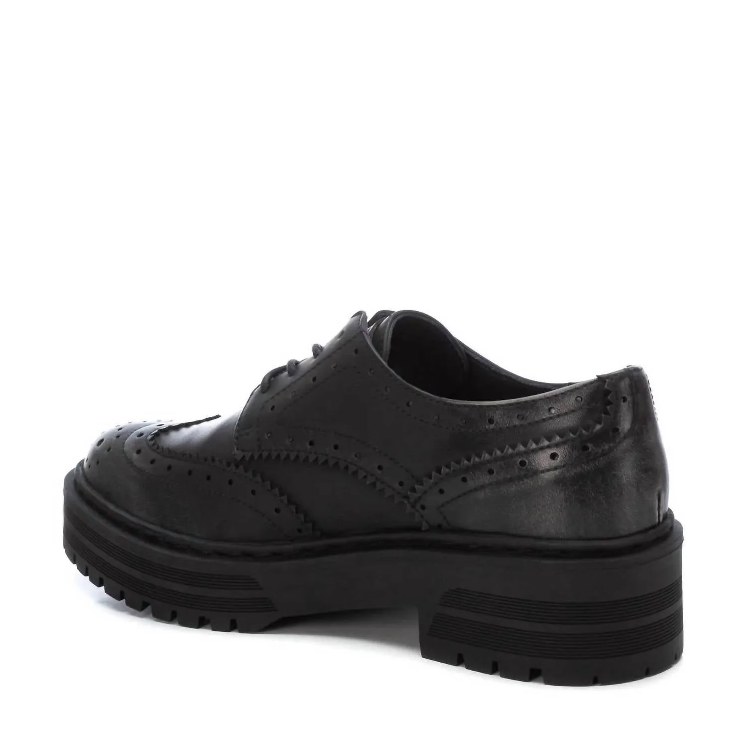 Women's Heeled Lace-Up Loafers In Black