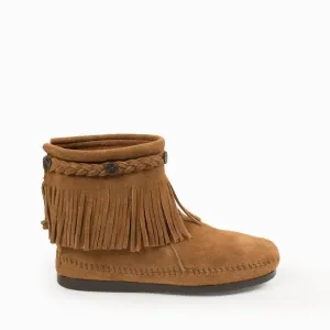 Women's High Top Back Zip Moccasin Boot In Taupe