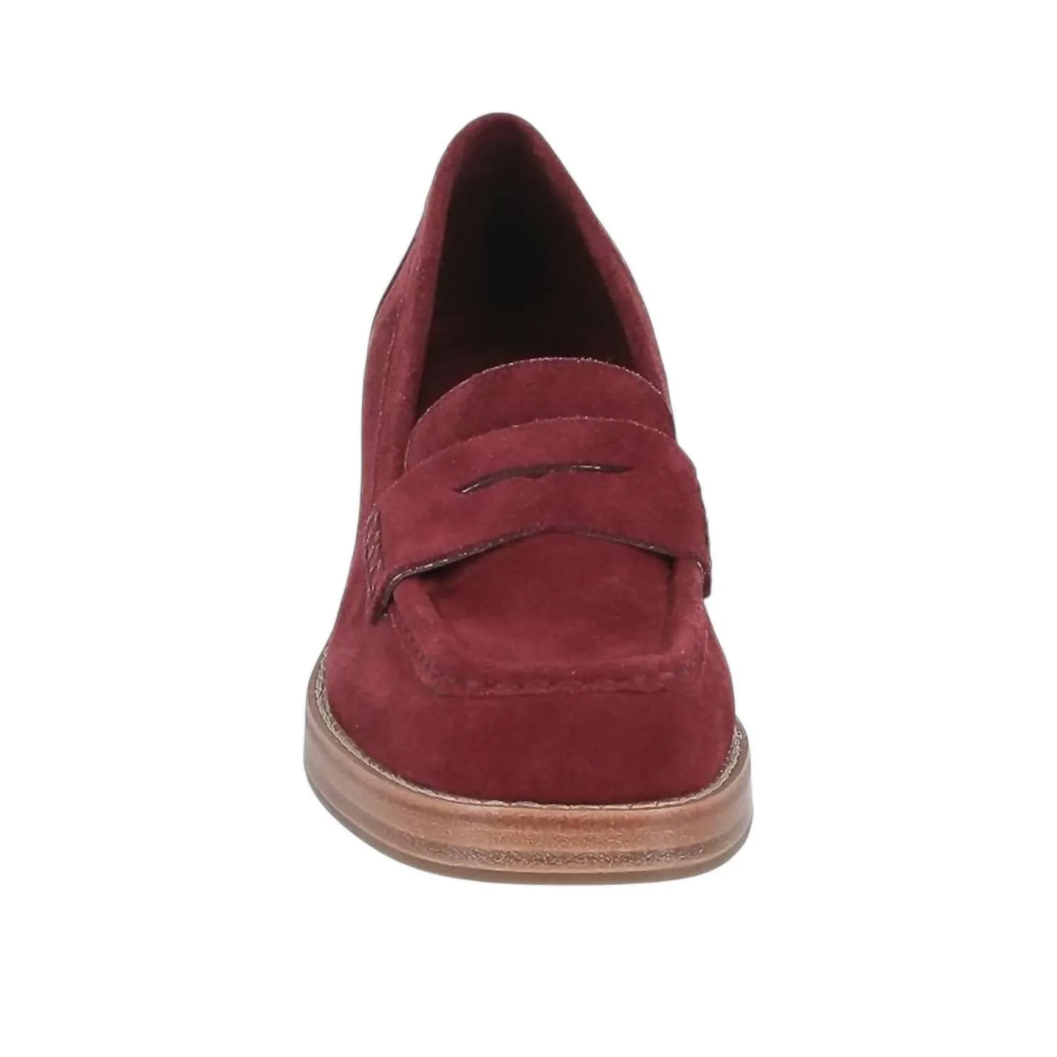 Women's Irene Penny Loafer Heels In Bordo Suede