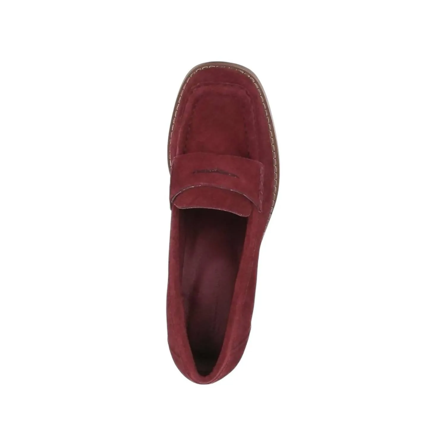 Women's Irene Penny Loafer Heels In Bordo Suede