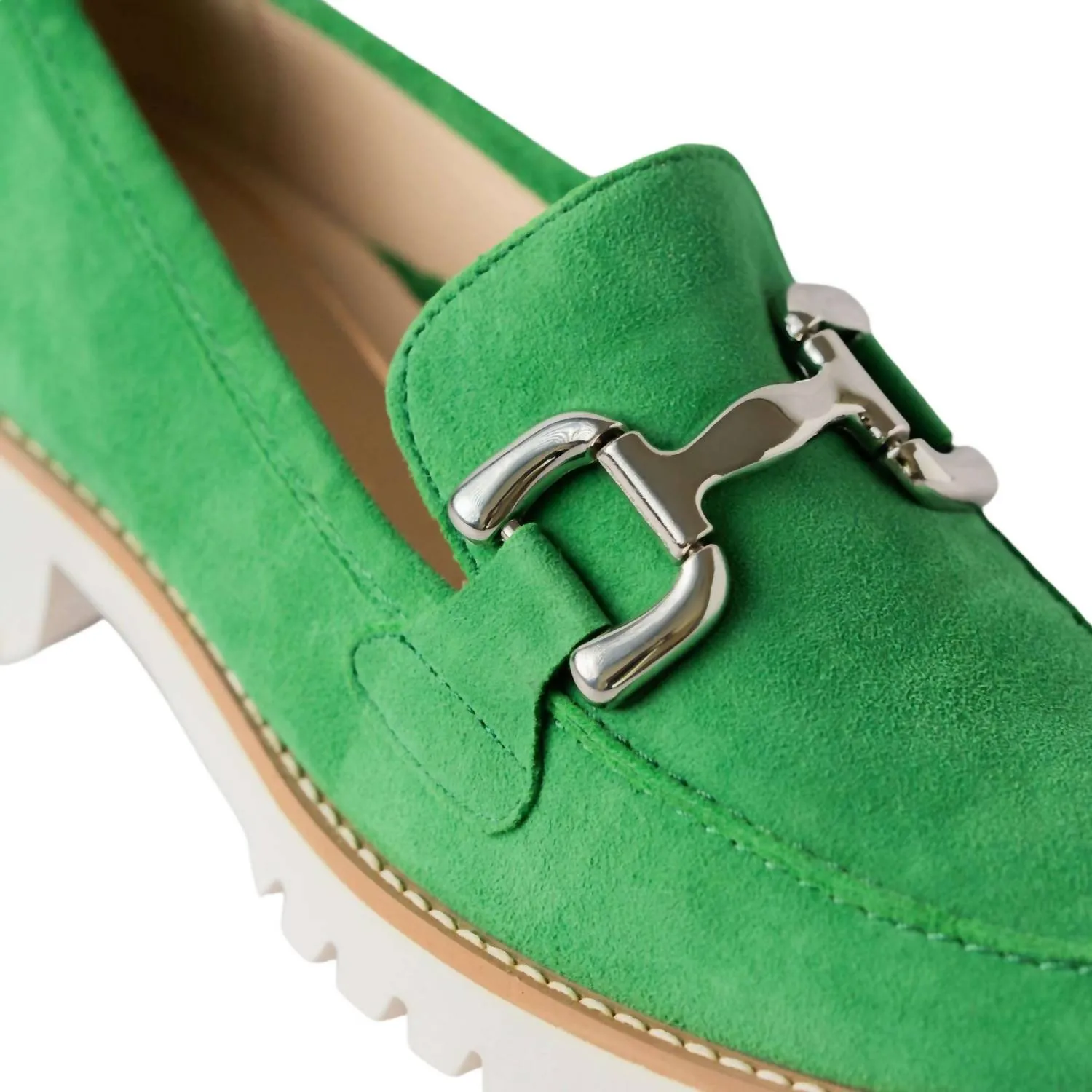 Women's Kiana Loafer In Grass Green Suede