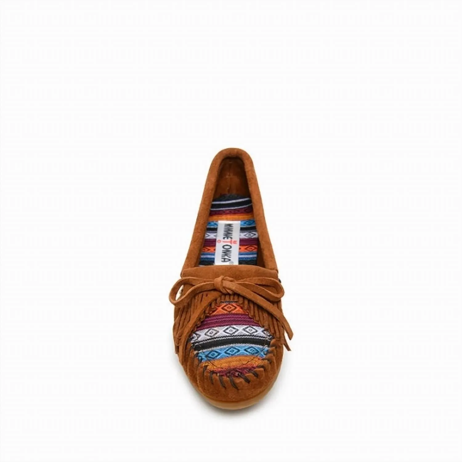 Women's Kilty Hardsole Moccasin In Brown Arizona Fabric