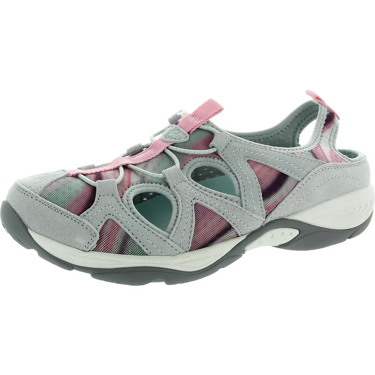Womens Lace-Up Leather Slip-On Sneakers