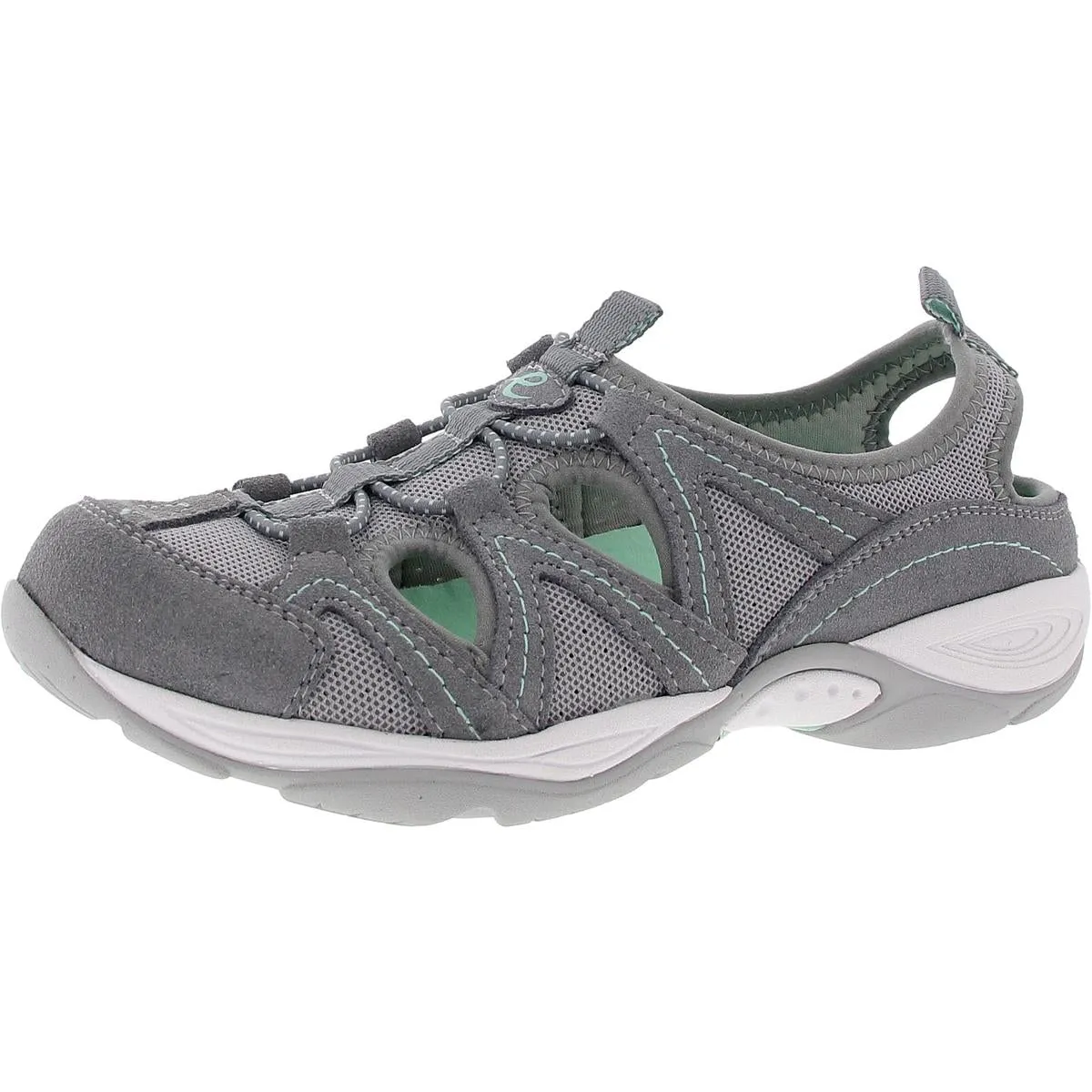 Womens Lace-Up Leather Slip-On Sneakers