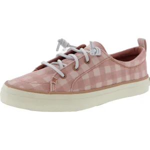 Womens Lace-Up Textured Slip-On Sneakers