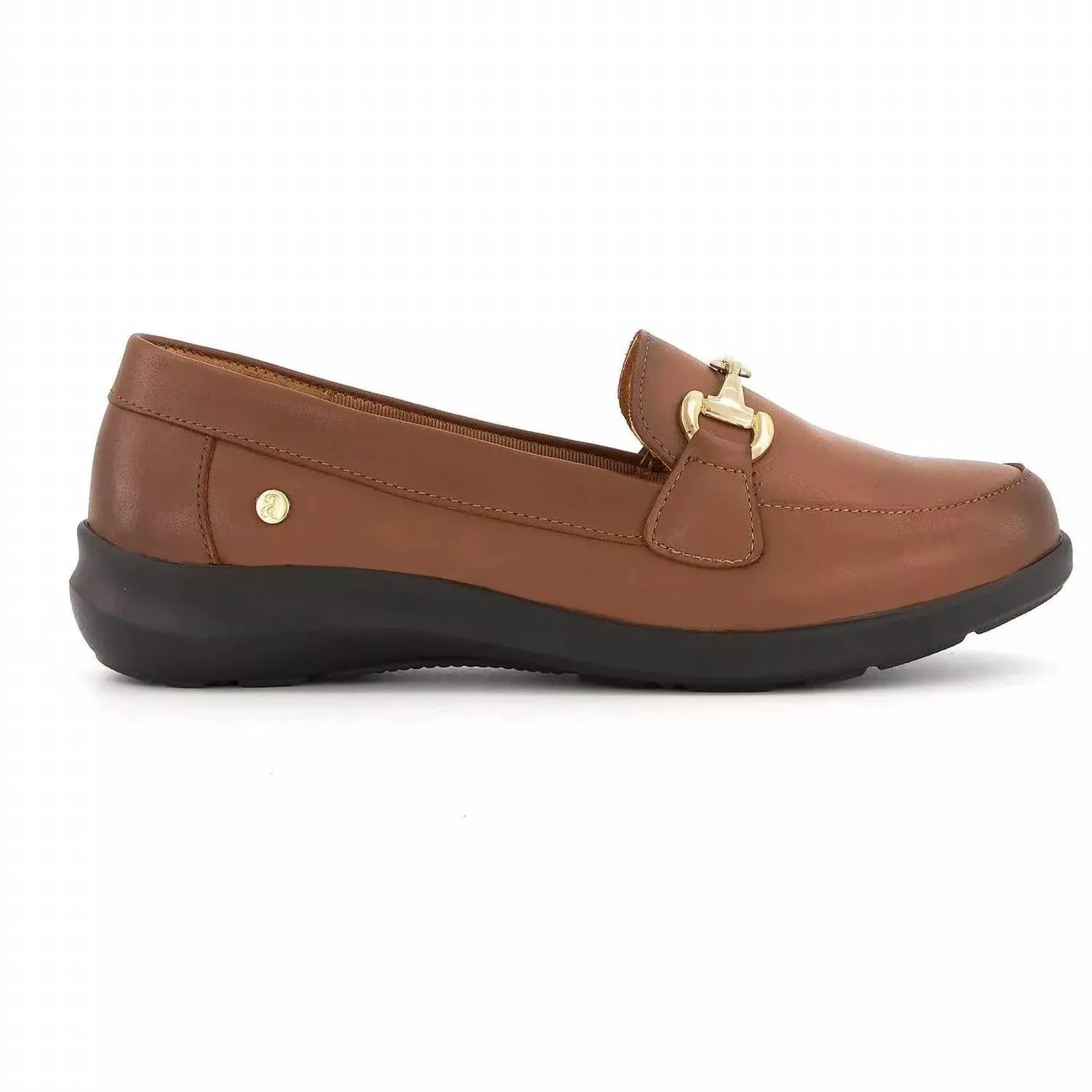 Women's Leather Comfort Moccasin Shoes In Light Brown
