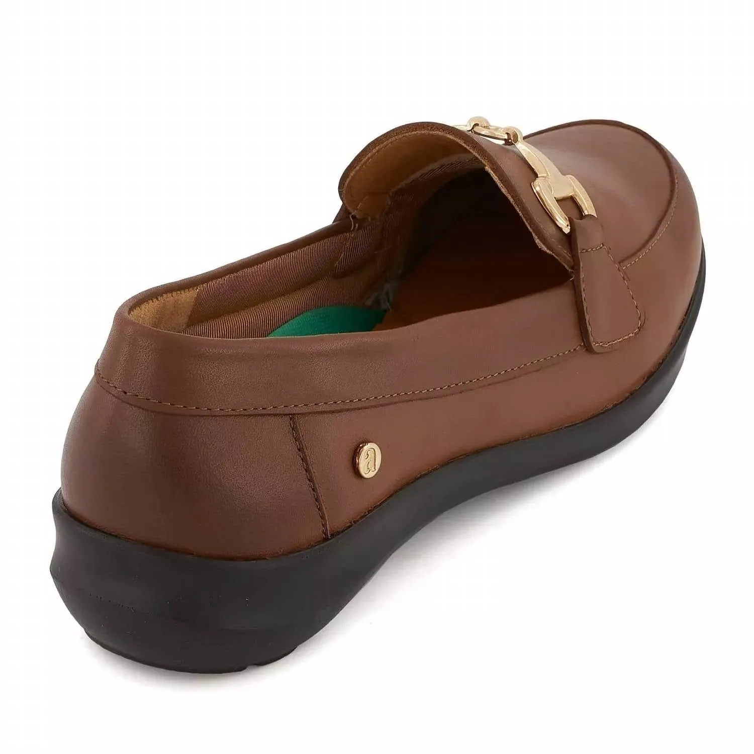 Women's Leather Comfort Moccasin Shoes In Light Brown