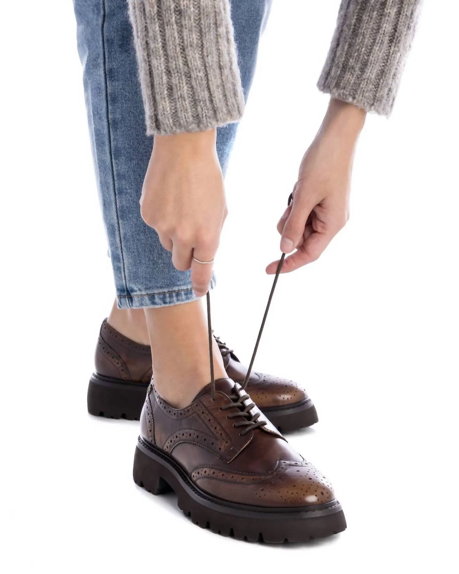 Women's Leather Moccasins In Brown