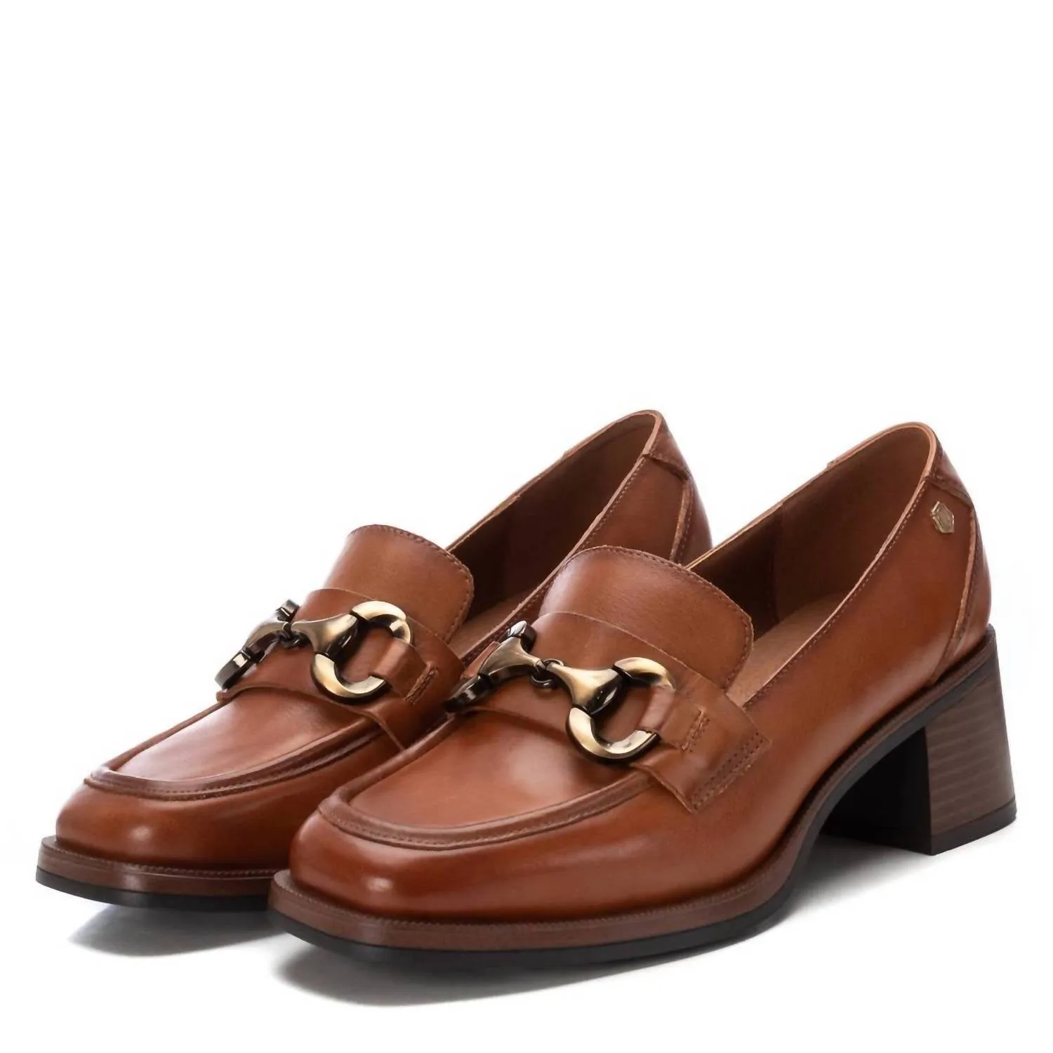 Women's Leather Moccasins In Camel