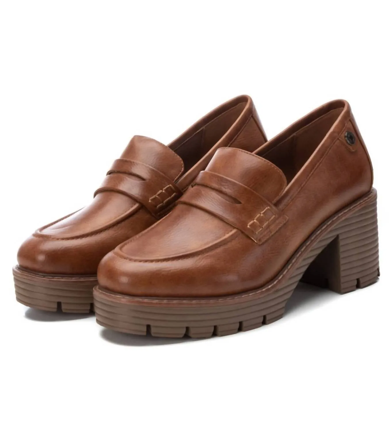 Women's Leather Moccasins In Camel