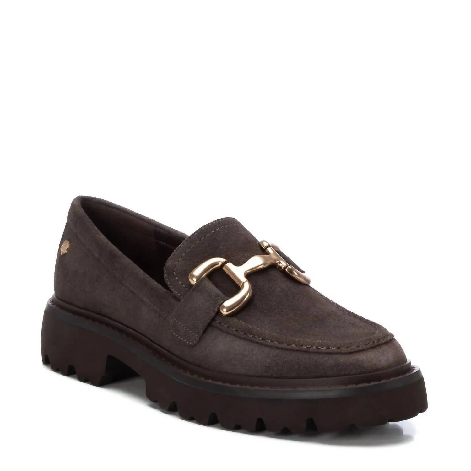Women's Leather Moccasins In Grey