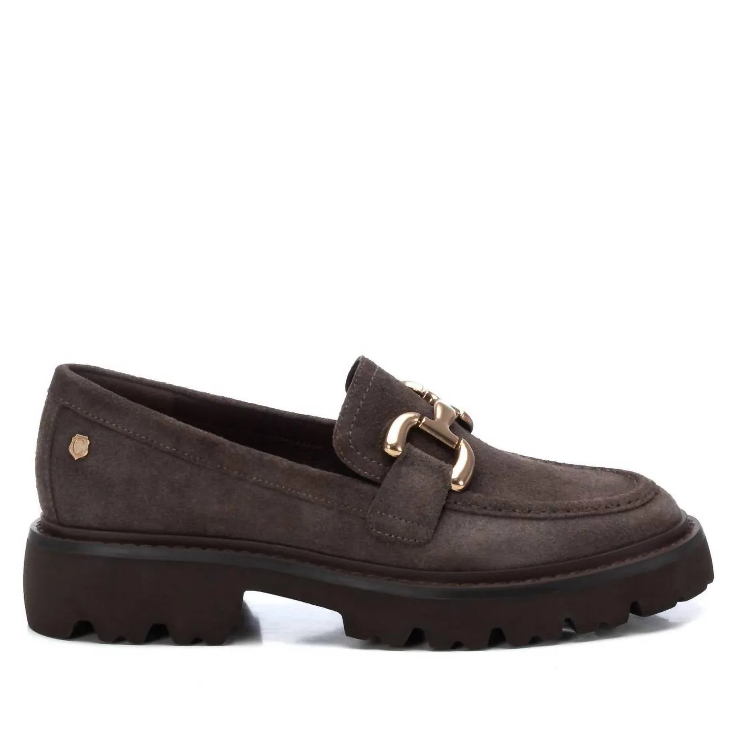 Women's Leather Moccasins In Grey