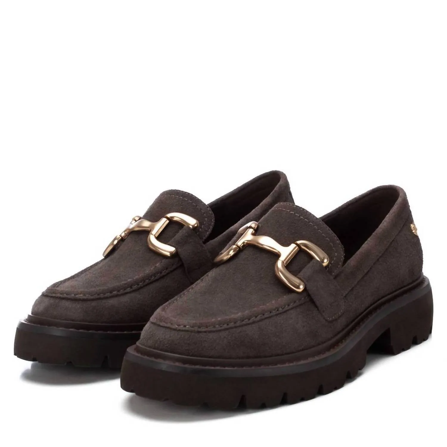 Women's Leather Moccasins In Grey