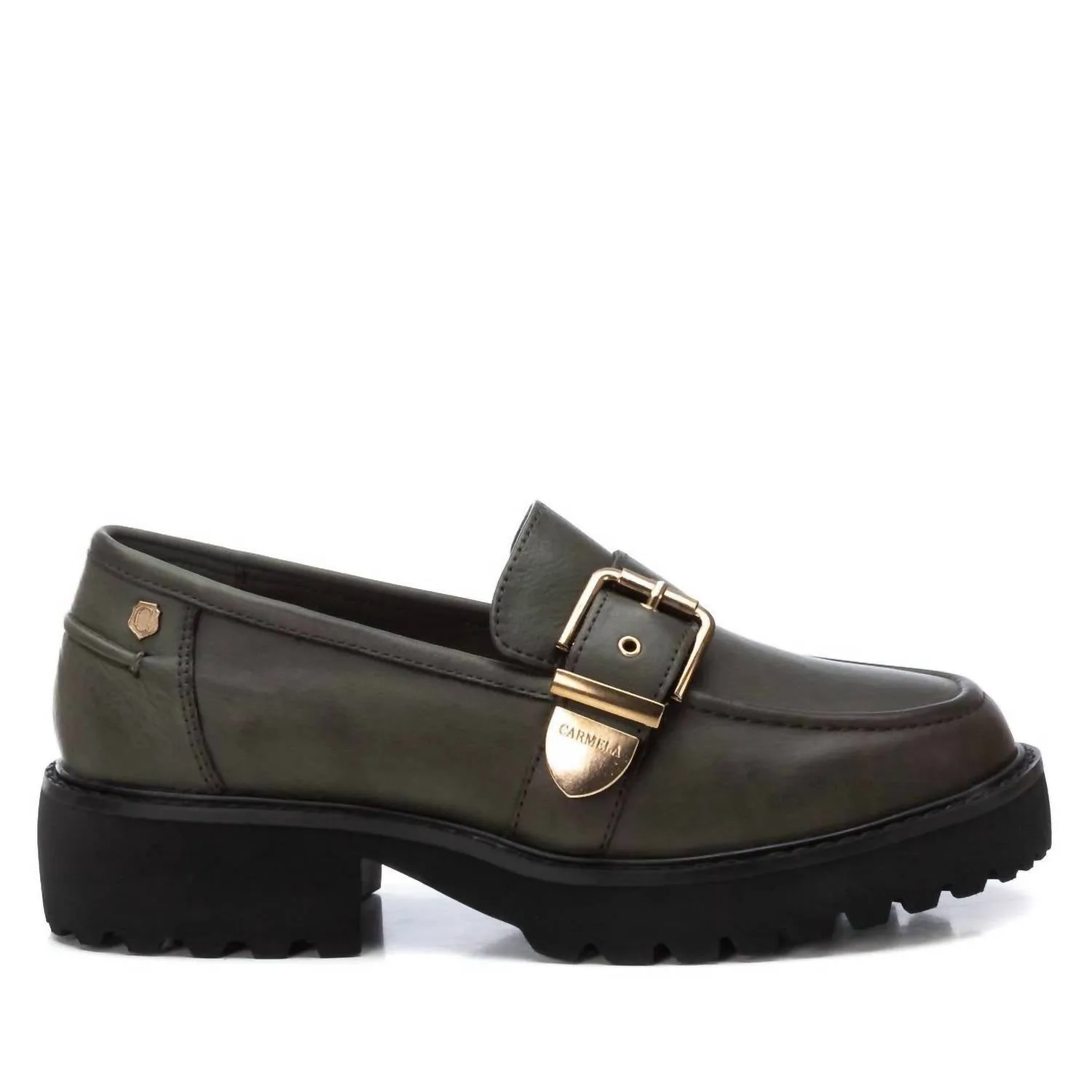 Women's Leather Moccasins In Kakhi