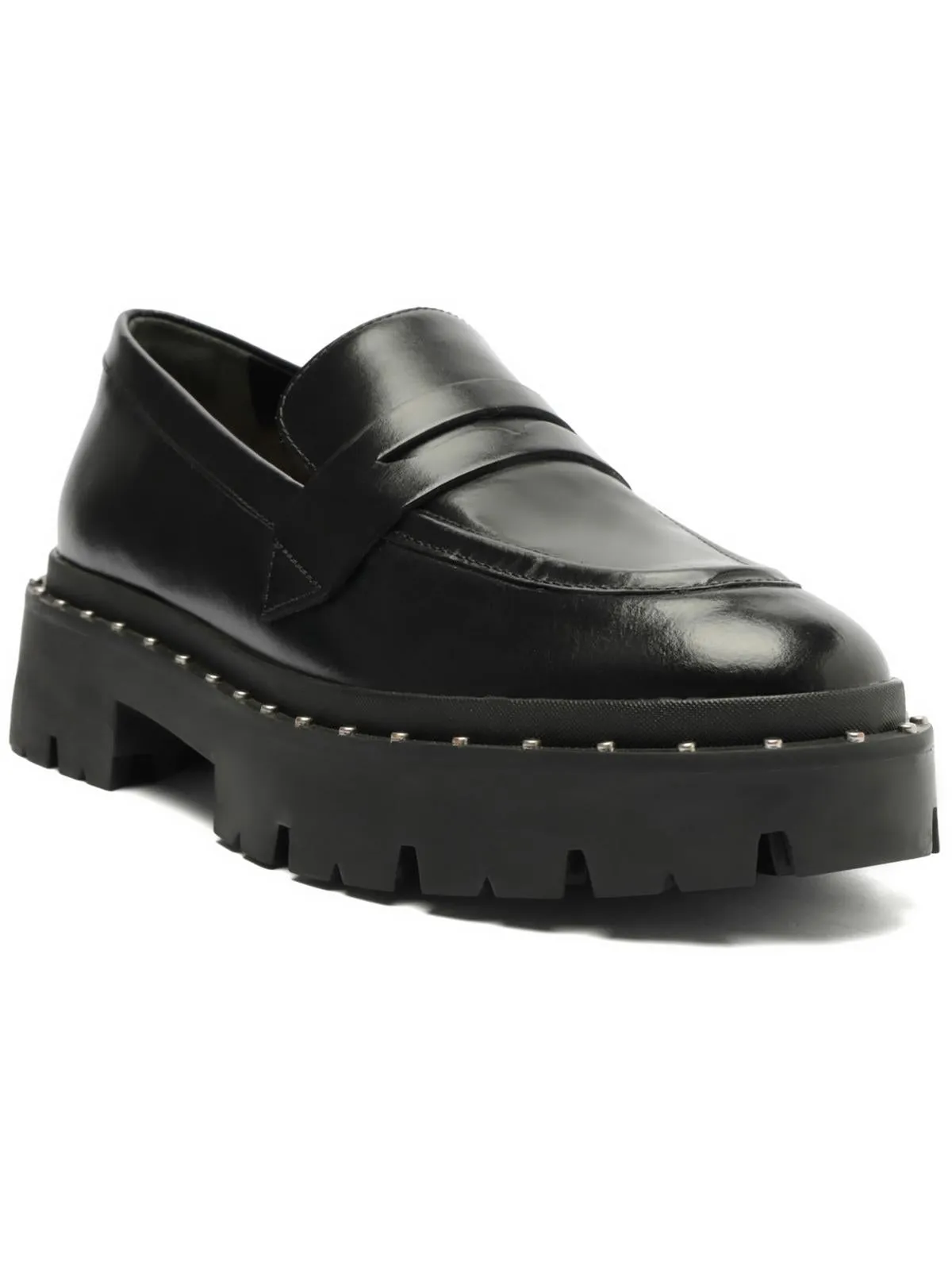 Womens Lug Sole Slip On Loafers