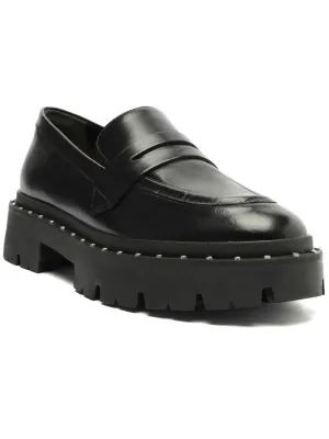 Womens Lug Sole Slip On Loafers