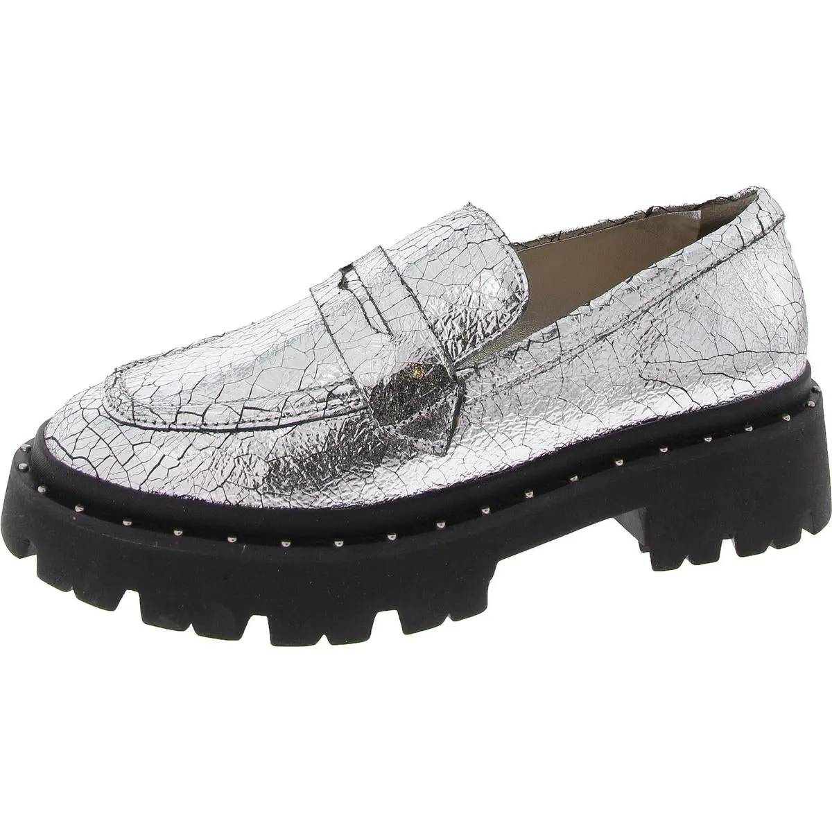 Womens Lug Sole Slip On Loafers
