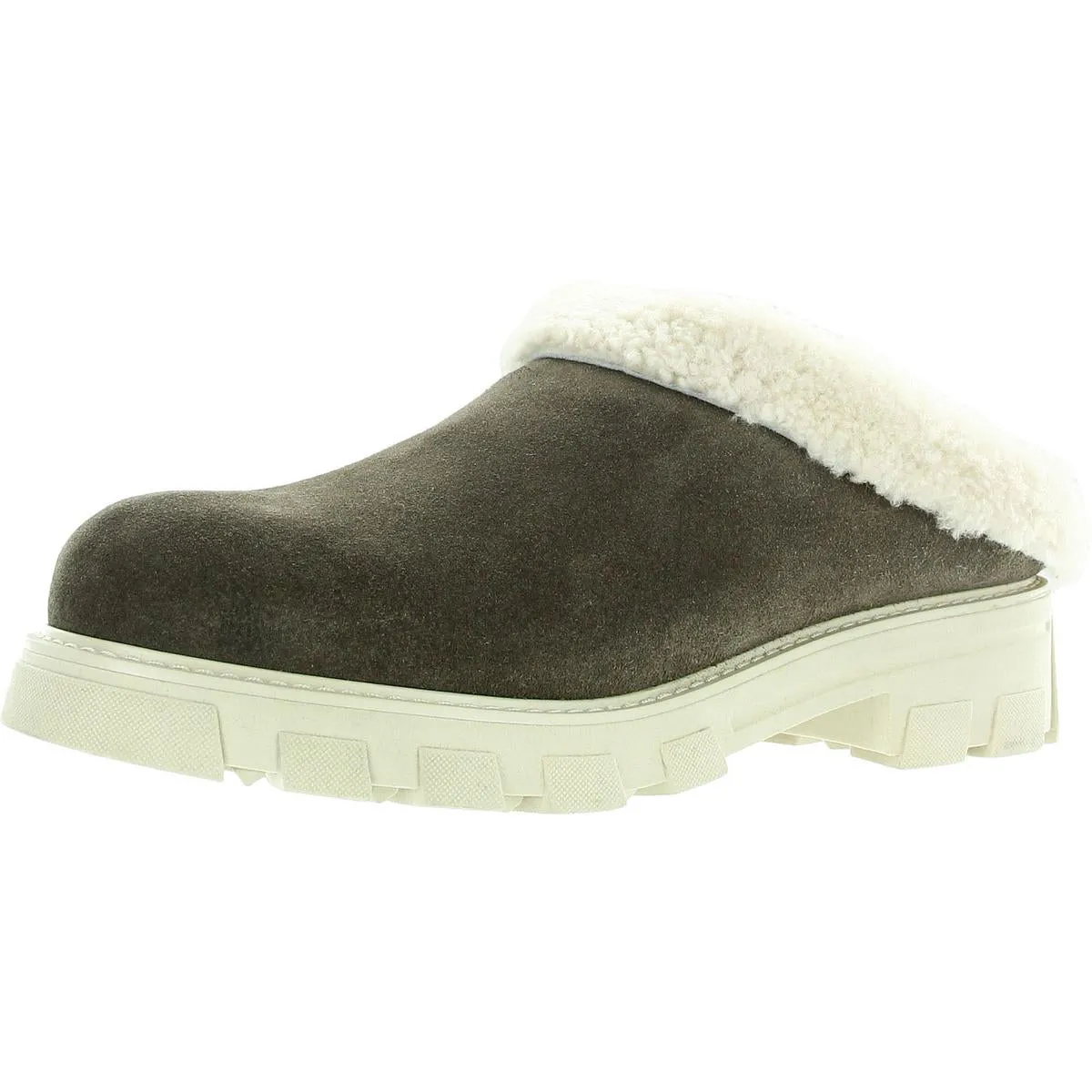 Womens Lugged Sole Suede Loafers