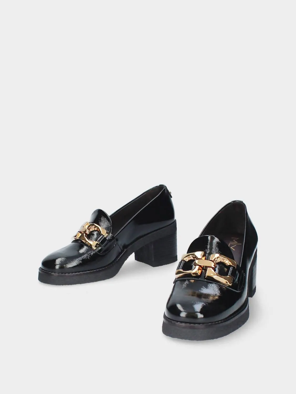 Women's Medium Heel Moccasin In Black