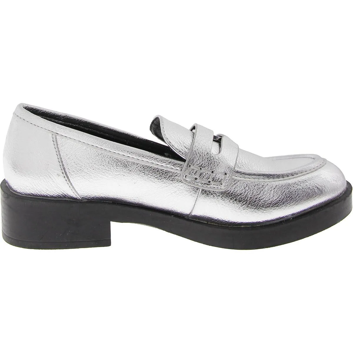 Womens Metallic Embellished Loafers
