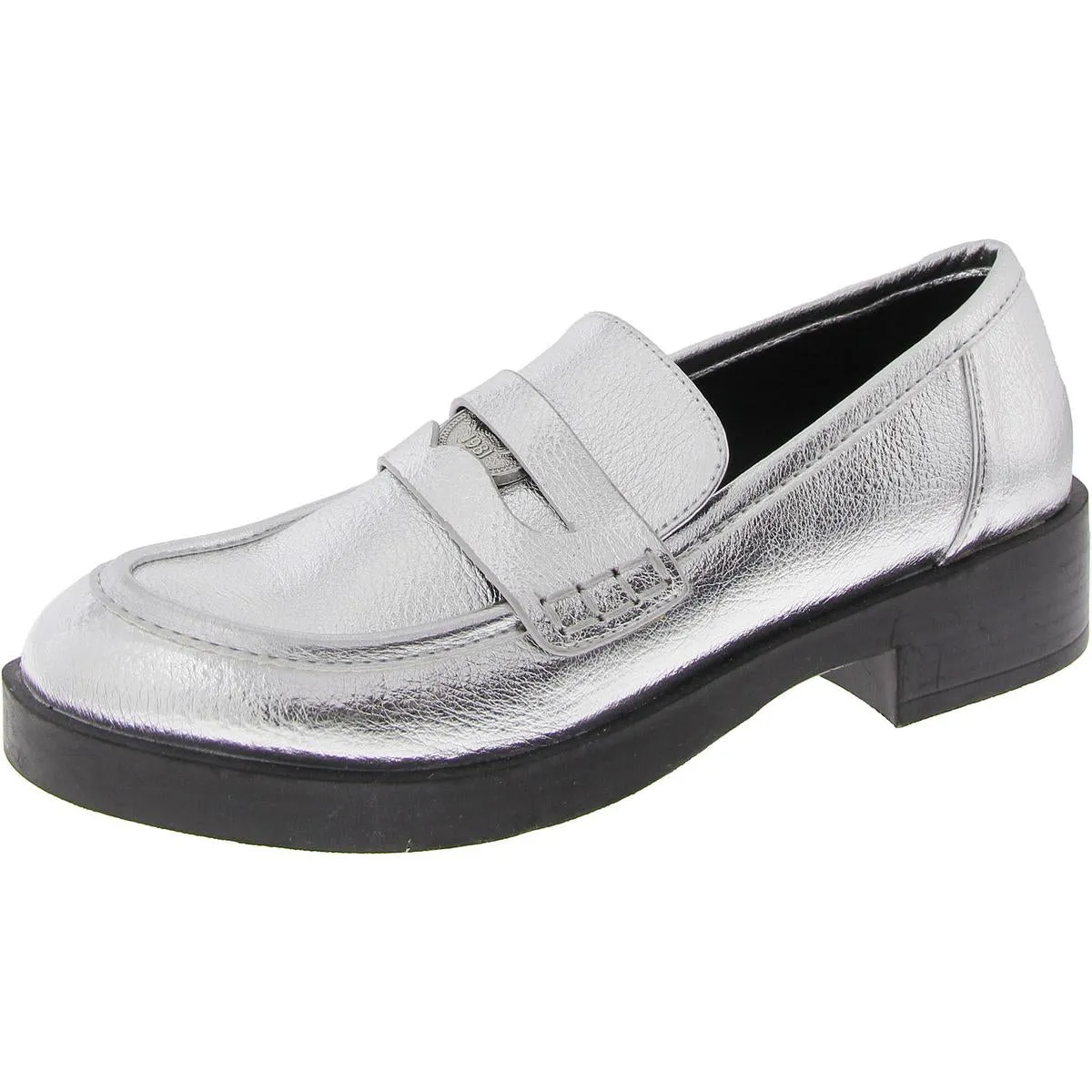 Womens Metallic Embellished Loafers