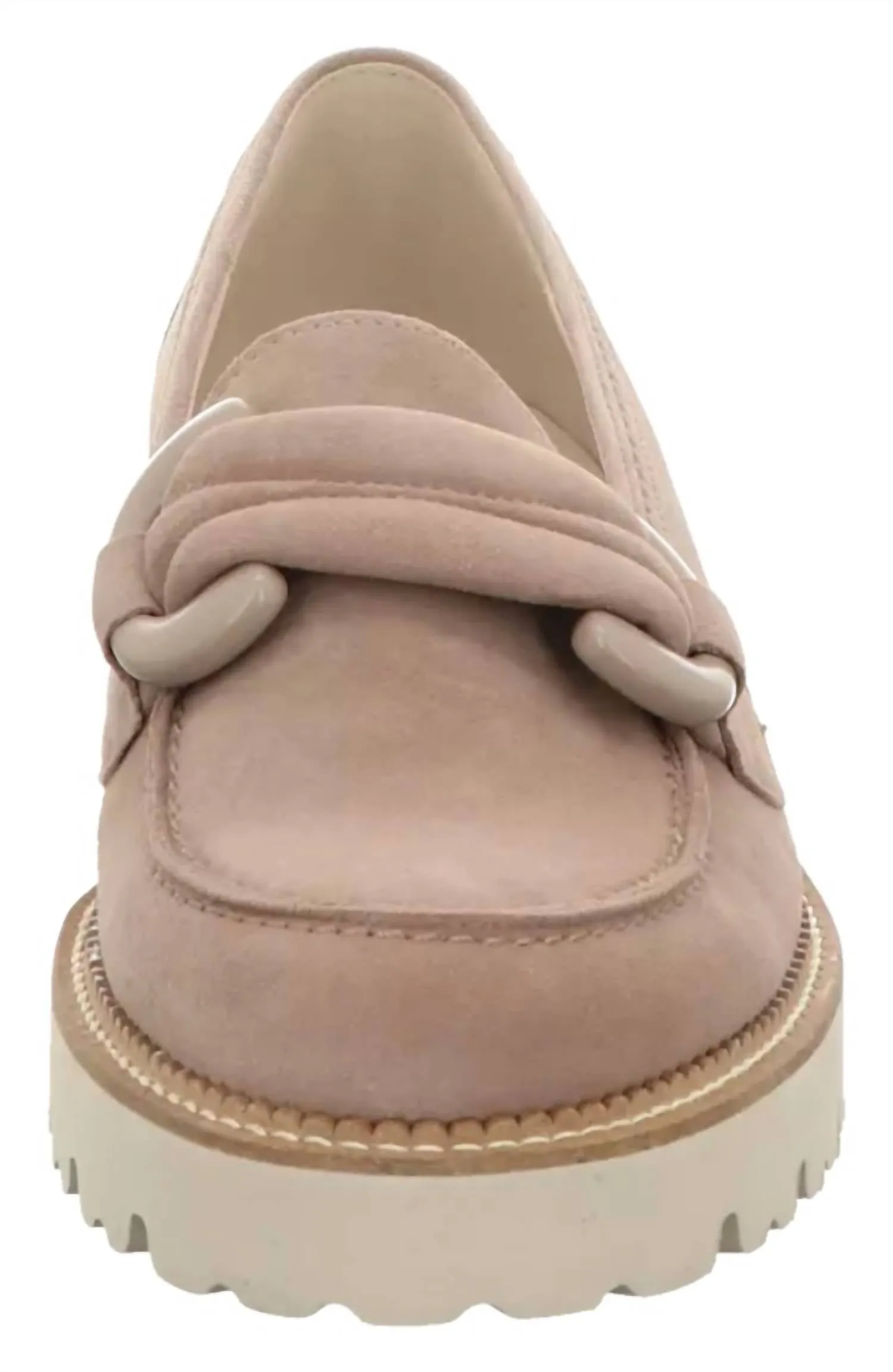 Women's Mid Platform Loafer In Taupe Suede