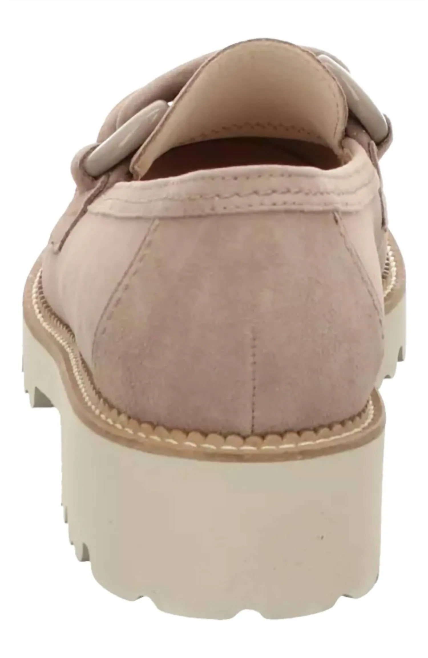 Women's Mid Platform Loafer In Taupe Suede