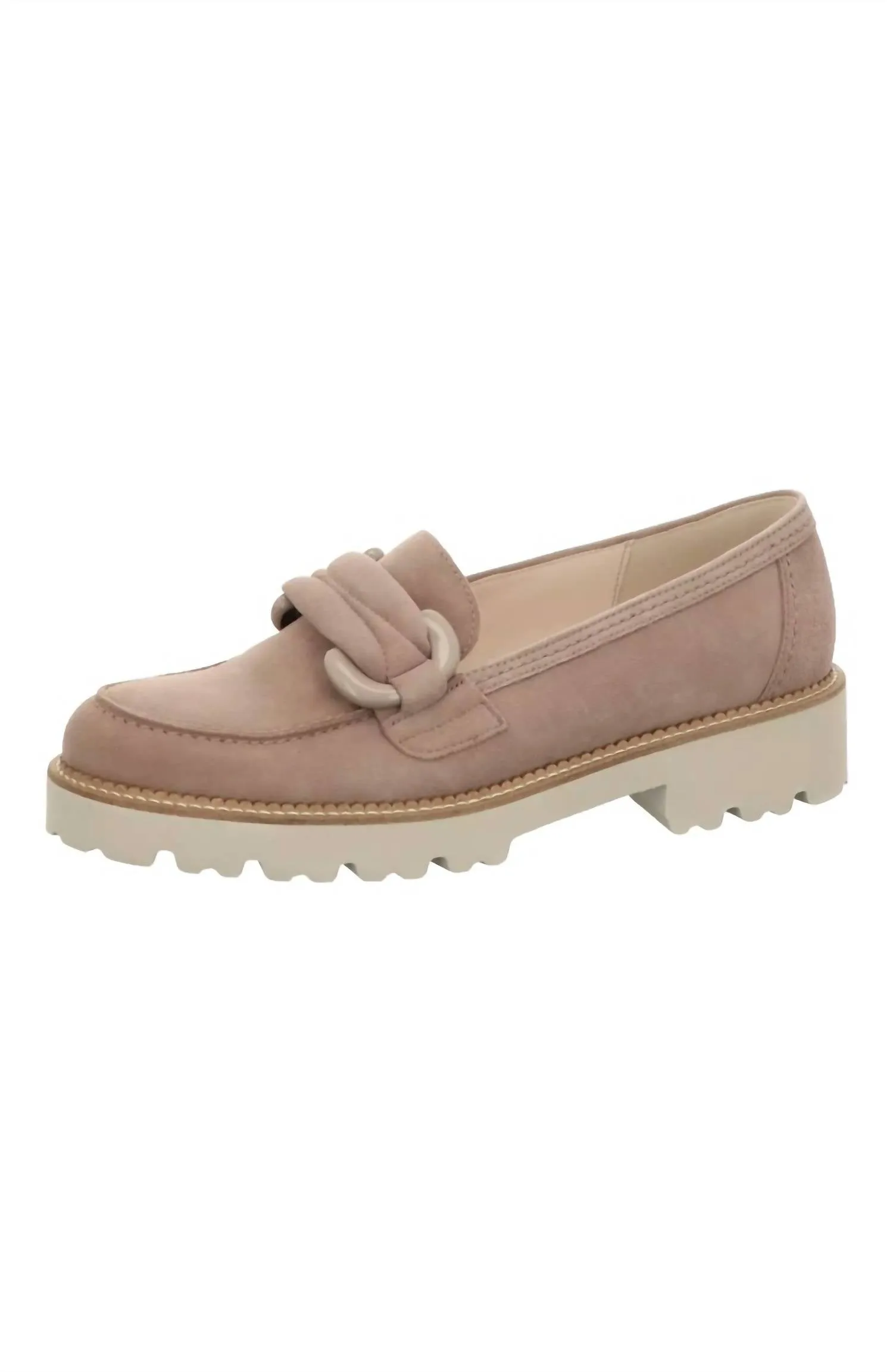 Women's Mid Platform Loafer In Taupe Suede