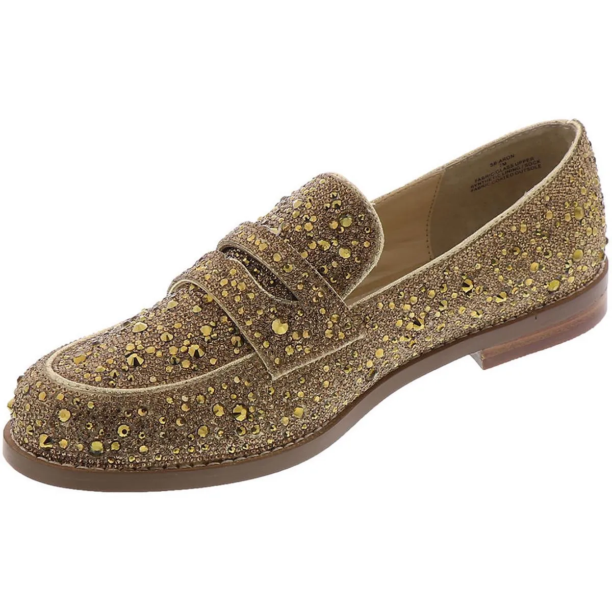 Womens Rhinestone Flat Loafers