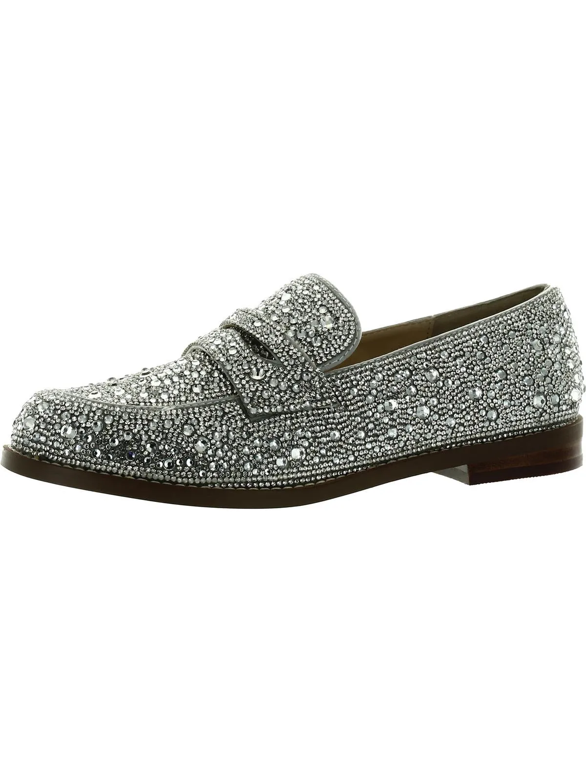 Womens Rhinestone Flat Loafers