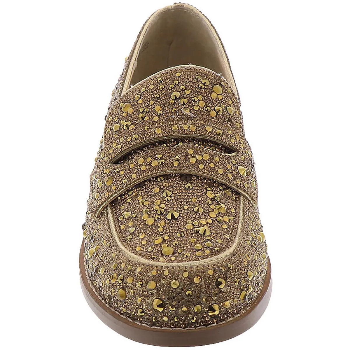 Womens Rhinestone Flat Loafers