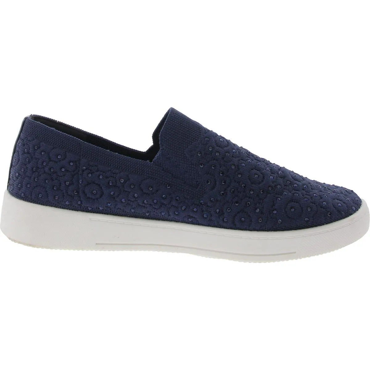 Womens Rhinestone Textured Slip-On Sneakers