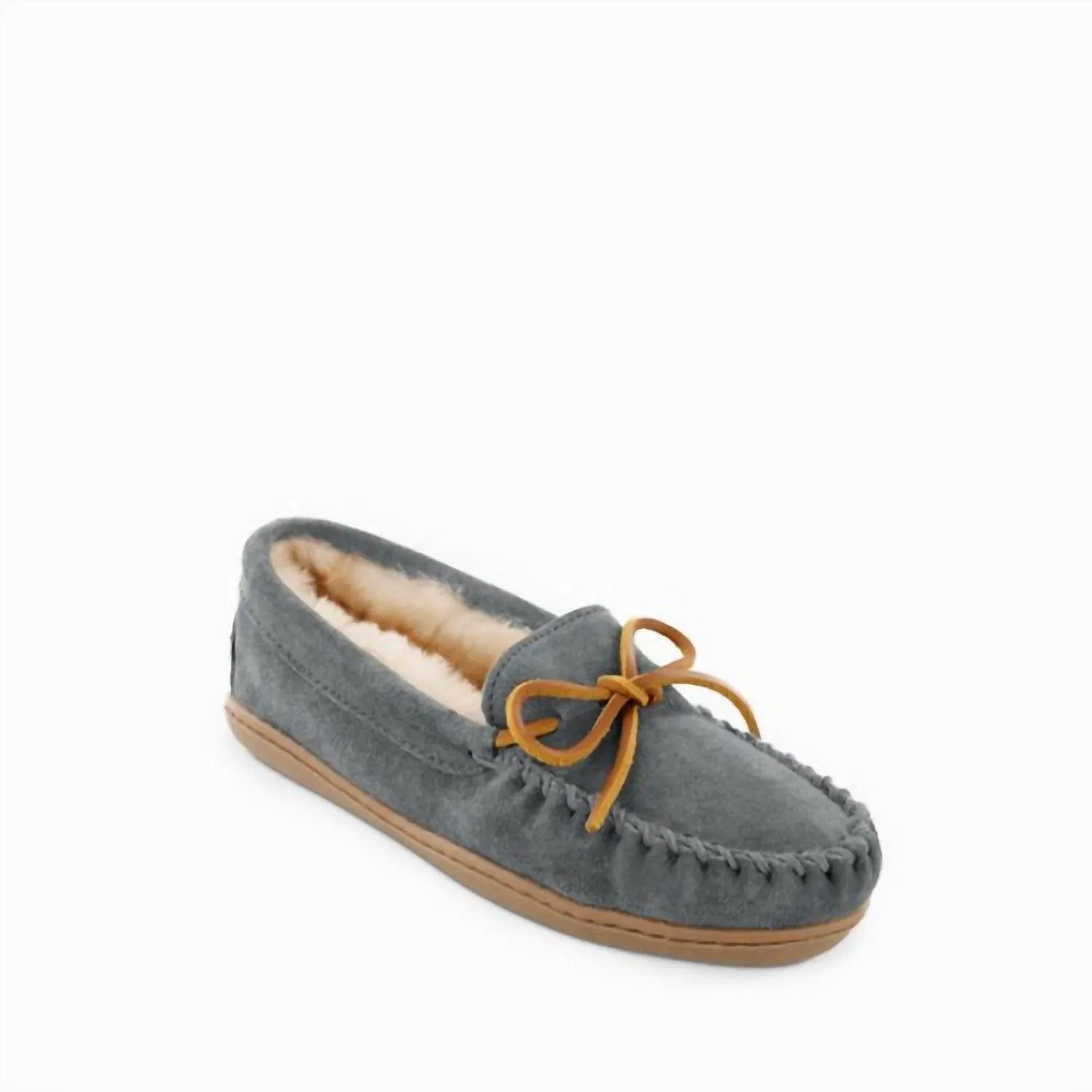 Women's Sheepskin Hardsole Moccasins In Charcoal