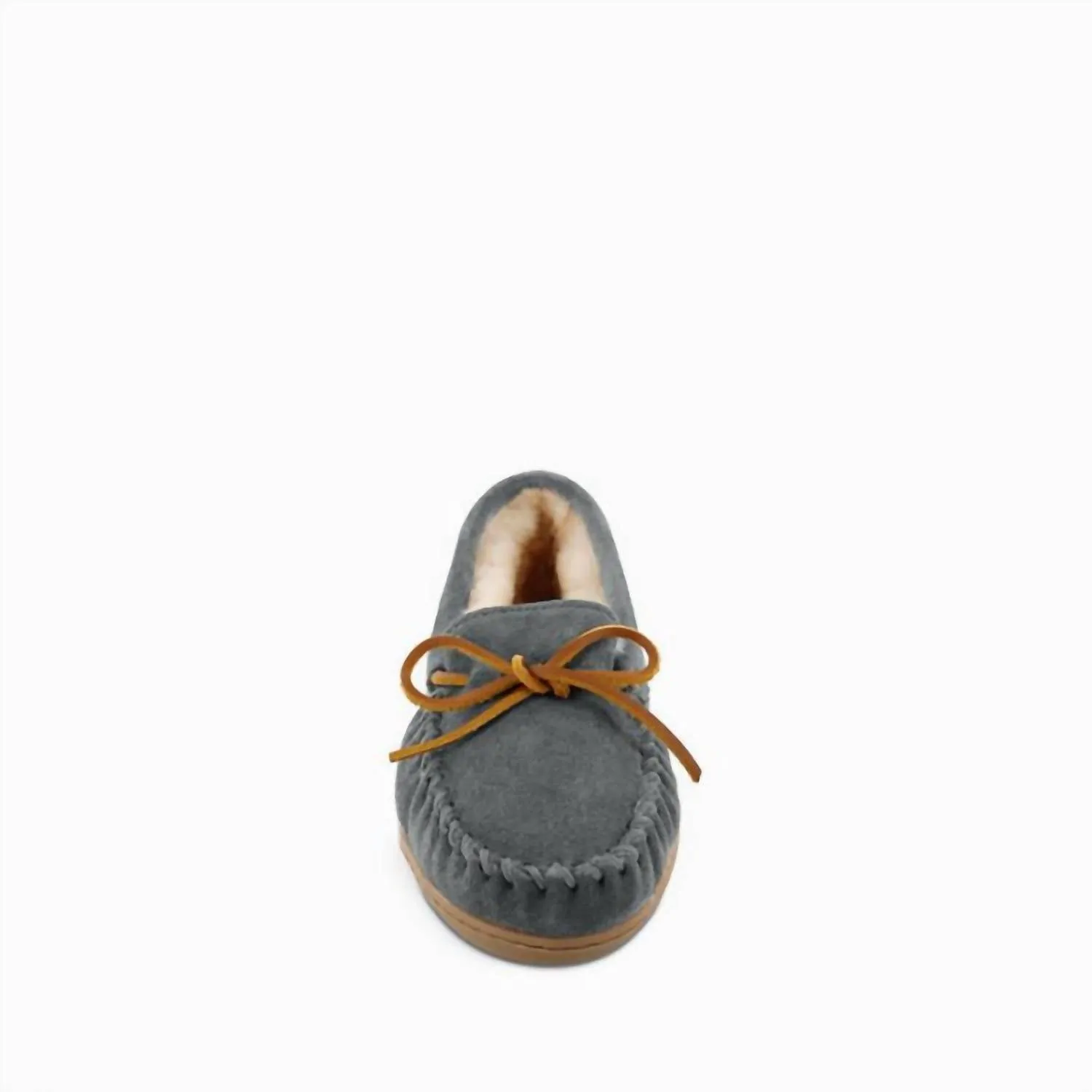 Women's Sheepskin Hardsole Moccasins In Charcoal