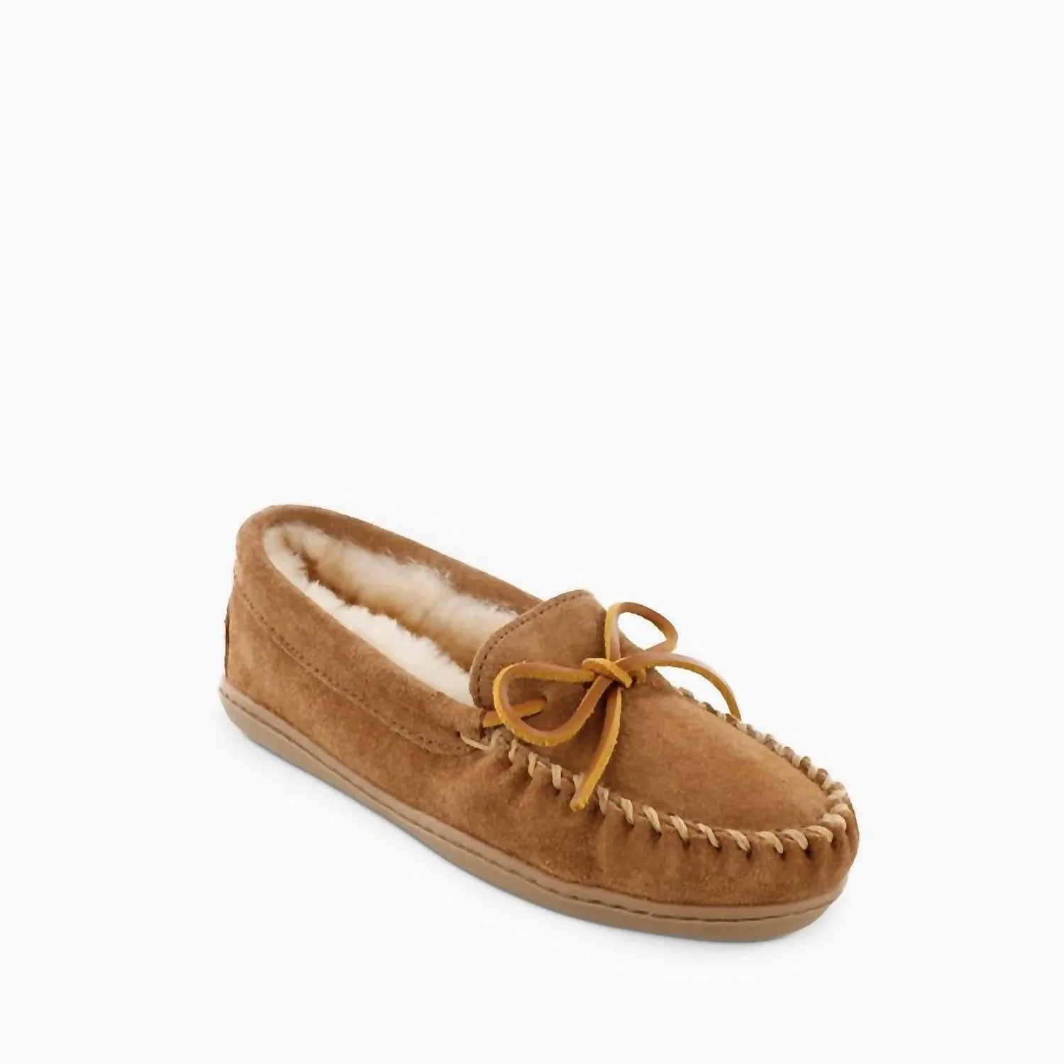 Women's Sheepskin Hardsole Moccasins In Tan