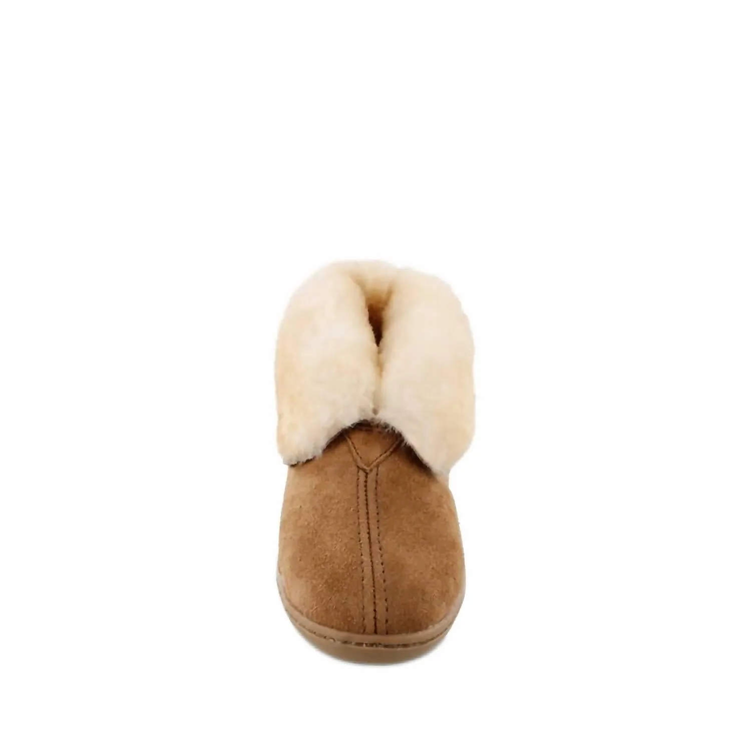 Women's Sheepskin Wide Ankle Moccasin Boot In Tan