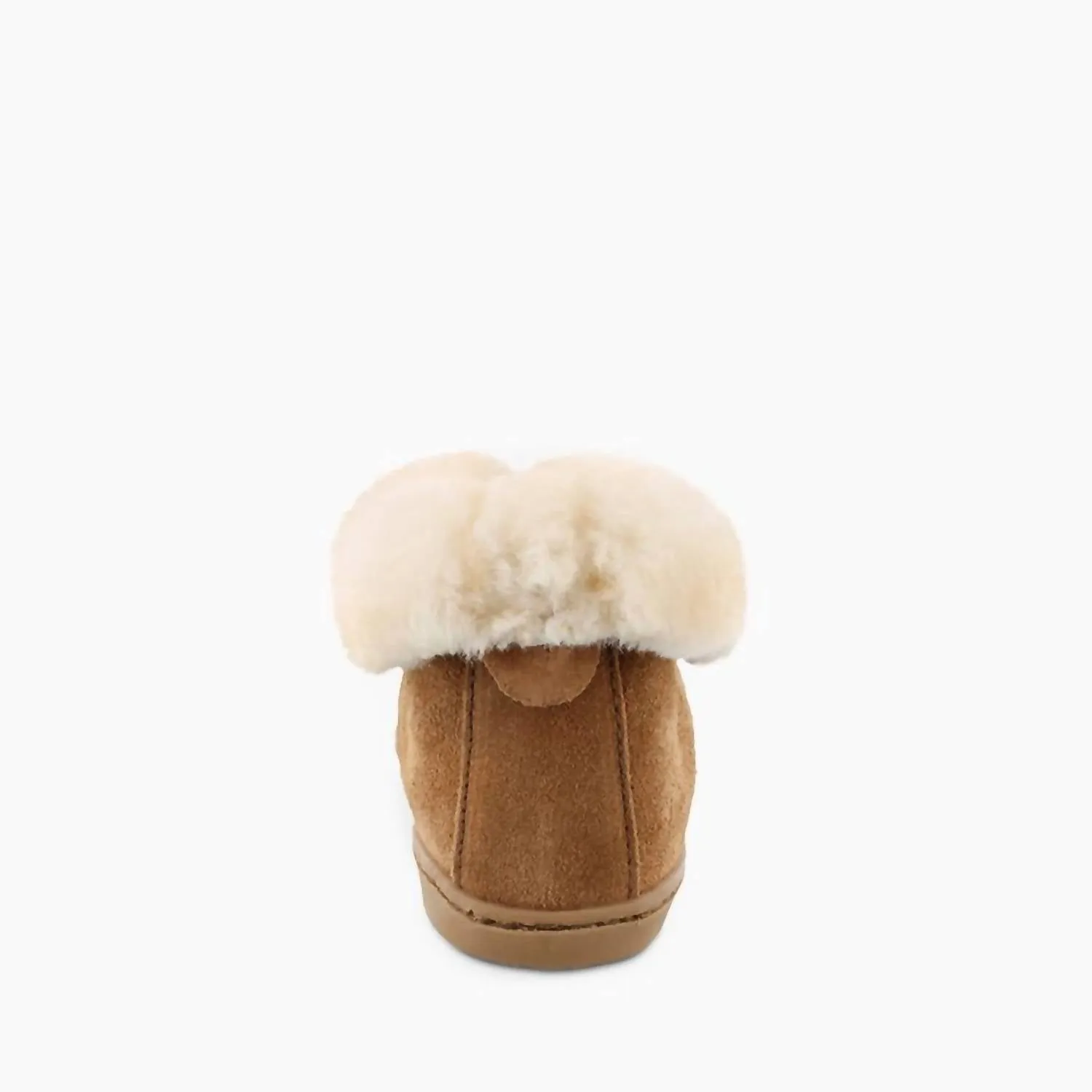 Women's Sheepskin Wide Ankle Moccasin Boot In Tan