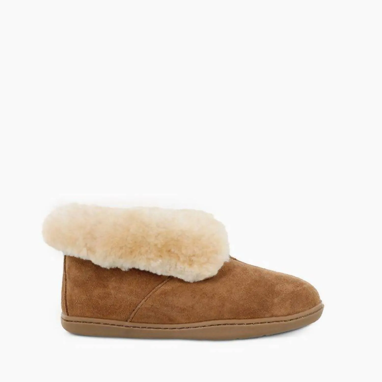 Women's Sheepskin Wide Ankle Moccasin Boot In Tan