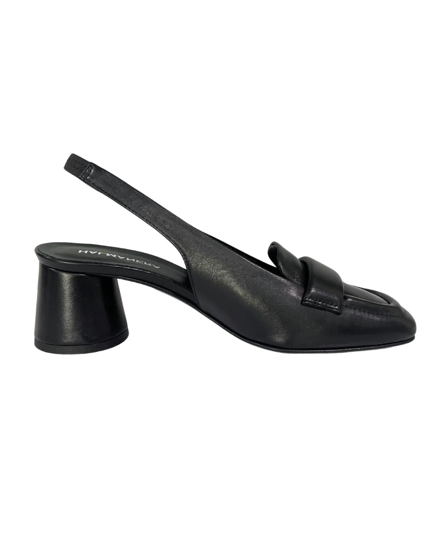 Women's Slingback Loafer With Stack Heel In Baron Black