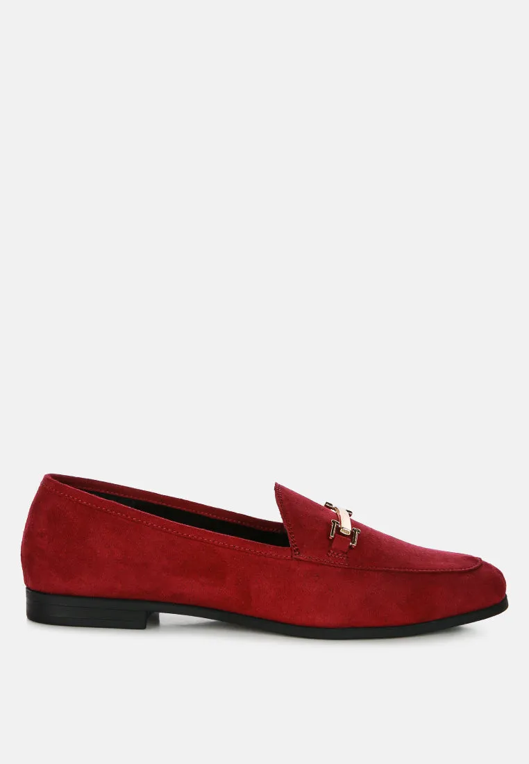 zaara solid faux suede loafers